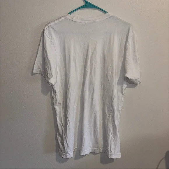 Adidas White Tee with Black Trefoil Logo Approx L - Picture 3 of 6